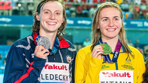 Ledecky was upset by Titmus earlier at the world swim titles