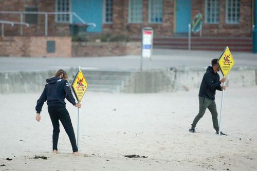 Many beaches along the state's coastline were closed in light of the warning but are expected to reopen later in the week (AAP).