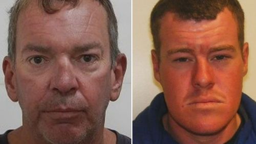 Registered sex offender Paul Kraft (left) has been arrested by Victoria Police, Robert Crilly (right) is still at large