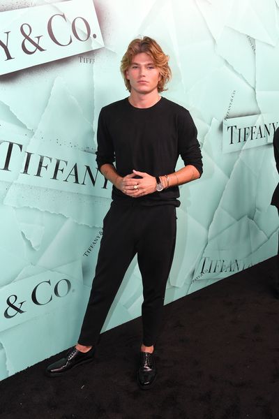 Model Jordan Barrett attends the Tiffany Blue Book Collection launch at Studio 525 on October 9, 2018 in New York City.