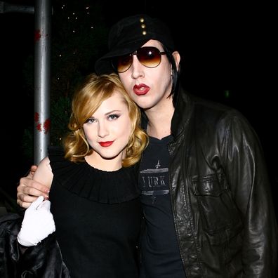 Actress Evan Rachel Wood and musician Marilyn Manson arrive for the after party for a special screening of "Across The Universe" at Bette on September 13, 2007 in New York City. 