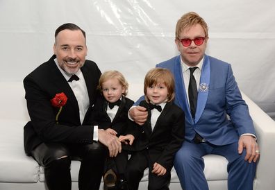 Elton John, David Furnish, sons Elijah and Zachary