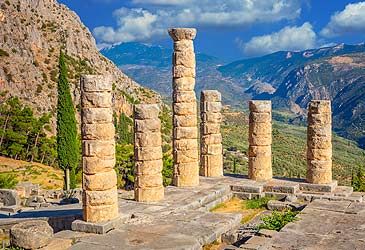 The Temple of Apollo at Delphi was built on which mountain?