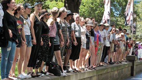 The crowd congregated at Sydney's Hyde Park to show their support. (AAP)