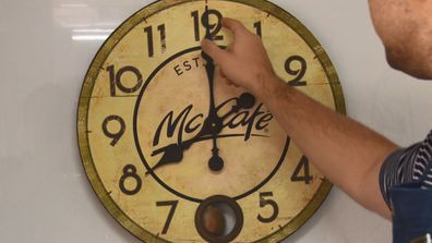 This image is not just a picture of the McCafe clock. Ok it is... but Scotty Cam uses it to TURN BACK TIME. The Block 2020.