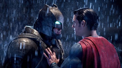 Ben Affleck as Batman (left) in 'Batman v Superman: Dawn of Justice'. (AAp)