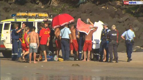 Emergency services responded to the scene at Fingal Head, south of Coolangatta. (9NEWS)