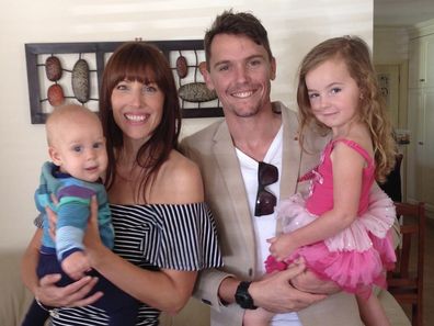 Karen and Ryan Fowler with son Rio (left) and daughter Remi (right).