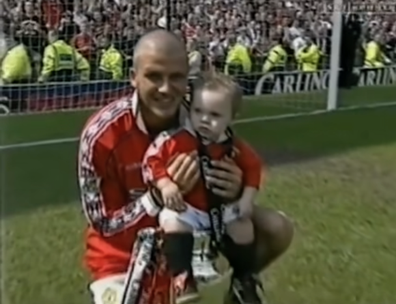 David Beckham and Brooklyn Beckham throwback