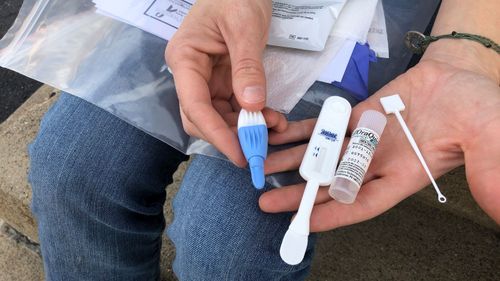 HIV test kits similar to this one will be sold at pharmacies in Australia.