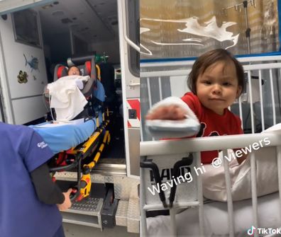 Small boy in emergency at hospital.