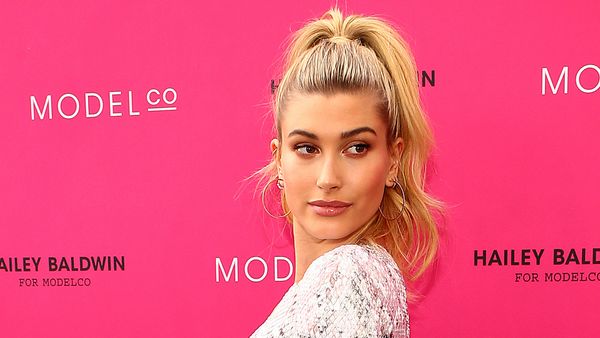 Hailey Baldwin has launched a makeup collection with Australia's ModelCo Cosmetics. Image: Getty.