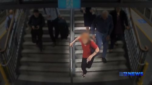 CCTV footage has revealed the accidents that can happen when people rush to catch public transport.