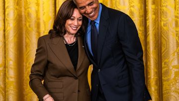Former US President Barack Obama and Vice President Kamala Harris