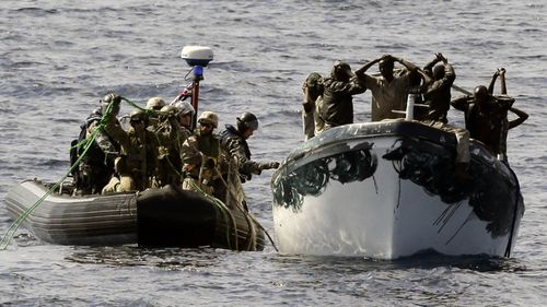 Somali pirates intercepted and arrested by a Royal Australian Navy patrol in 2013.