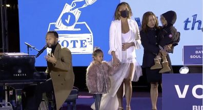 Chrissy Teigen, John Legend, election rally, Philadelphia, first public outing, pregnancy loss