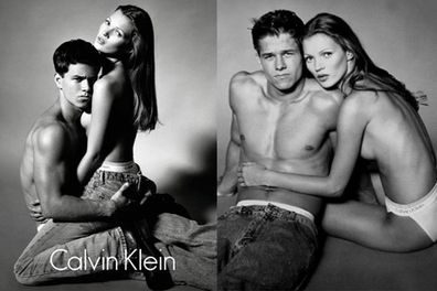 Before he was the well-endowed Dirk Diggler in <i>Boogie Nights</i>, Mark Wahlberg got his sexy on with Kate Moss for this iconic Calvin Klein campaign.