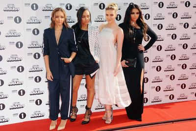 Jade Thirlwall, Leigh-Anne Pinnock, Perrie Edwards and Jesy Nelson of Little Mix strike a pose.