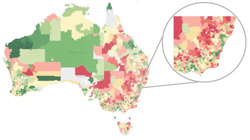 A new study has identified the Australian postcodes most at risk if a COVID-19 outbreak occurs.