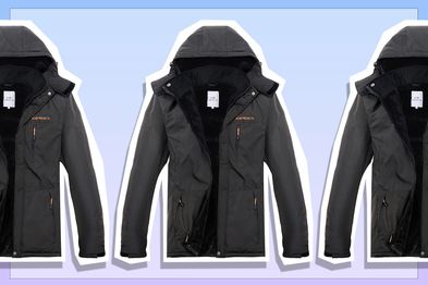 Acme Projects - Waterproof, breathable ski snow jacket for men, fleece lined, warm winter jacket with removable hood, 6000 mm / 3000 g
