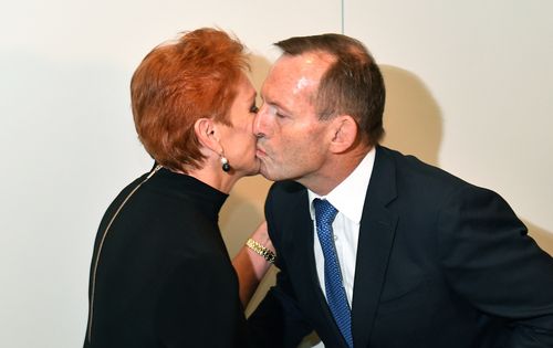 Senator Hanson told the crowd the former Prime Minister had "burst out laughing" when she asked him to speak at her launch. (AAP)