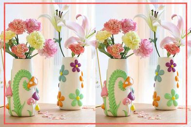 9PR: Pastel Mushroom Vase and Pastel Flower Vase.