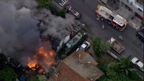 Firefighters brought it under control in just over 30 minutes. (9NEWS)