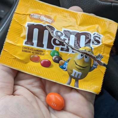 Man stumped by find in M&M packet on Halloween