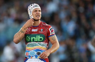 COFFS HARBOUR, AUSTRALIA - MAY 20: Kalyn Ponga of the Knights looks dejected after defeat during the round 12 NRL match between Cronulla Sharks and Newcastle Knights at Coffs Harbour International Stadium on May 20, 2023 in Coffs Harbour, Australia. (Photo by Mark Kolbe/Getty Images)
