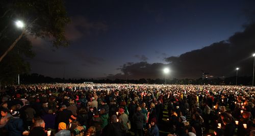 Thousands of people attended the main vigil at Princes Park. (AAP)
