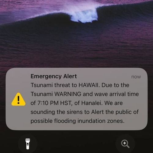 Tsunami warning in Hawaii phone message