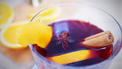 Spiced honey and orange mulled wine with a whiskey kicker