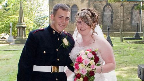 Murdered British soldier Lee Rigby and Rebecca Metcalfe at their wedding in October 2007.