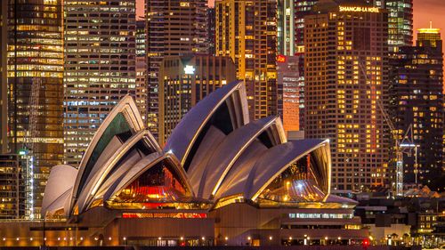 "For the duration of the Sydney lockdown, this message will glow each evening from the Shangri-La hotel's exterior, as a heartfelt message of solidarity with our city, frontline workers and Sydneysiders," a spokesman for the CBD hotel, said. 