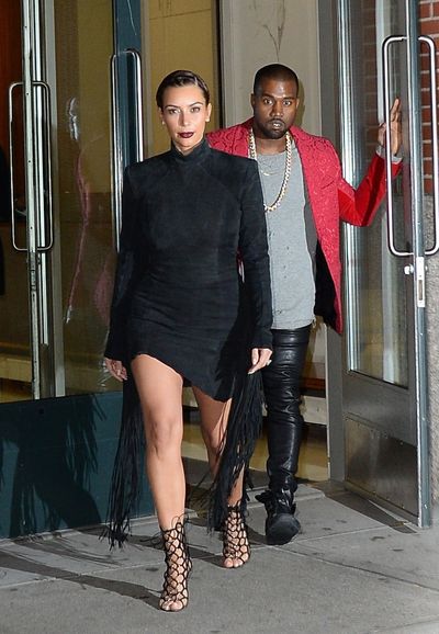 Kim Kardashian and Kanye West in New York, November 2013
