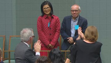 Sean Turnell, who was imprisoned in Myanmar, has visited parliament.