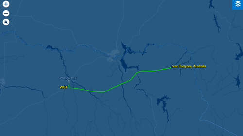 Missing light plane Snowy Mountains map