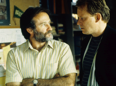 Robin Williams and Stellan Skarsgård in Good Will Hunting (1997).