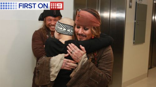 Johnny Depp has visited sick kids in Queensland. 