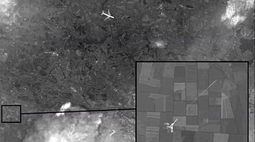 Satellite image purportedly shows jet firing at MH17