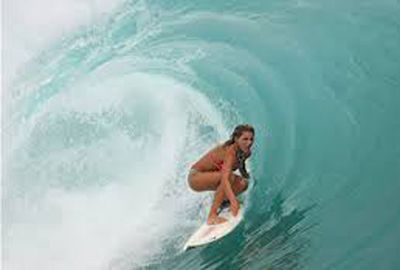 Long before her Portugal wipeout, Maya was a highly regarded surfer.
