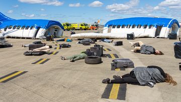 An emergency exercise as carried out at Sydney Airport