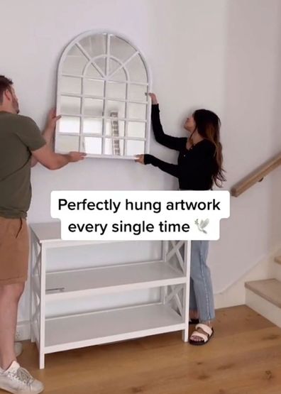 Hang your picture frames straight every time with this simple TikTok hack