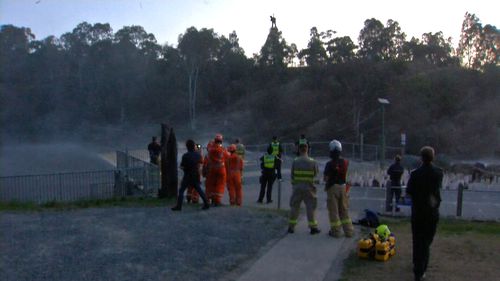 The Police Air Wing was called in to rescue two trapped swimmers 