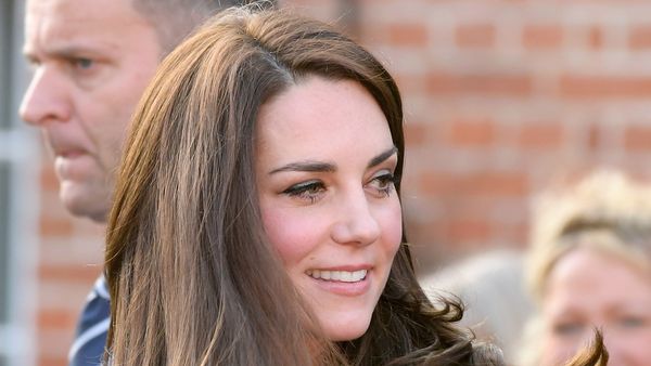 The Duchess of Cambridge in a green skirt suit, strikingly similar to one worn by Ivanka Trump. Image: Getty.