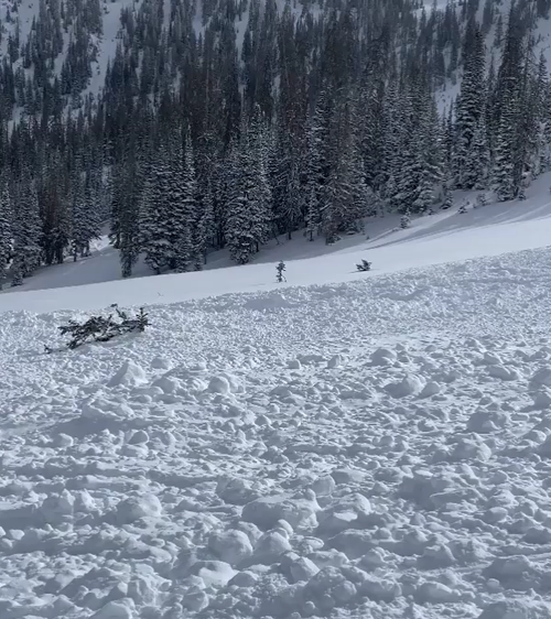 The mountain was transformed after the avalanche passed through. Mr Penrose said he would have been lost if it weren't for the others as most of his gear was buried.