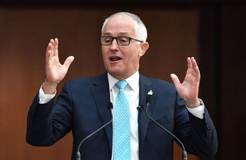 Prime Minister Malcolm Turnbull at the Invictus Games homecoming reception at Parliament House in Canberra. (AAP)