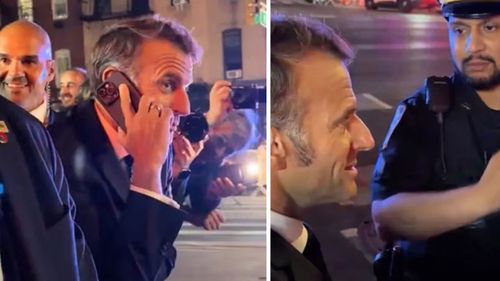 Macron called the US president when he was blocked by his motorcade.