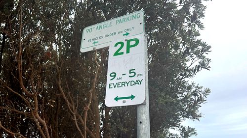 Essas eram as únicas placas nas imediações de onde Karina estacionou de costas para o meio-fio ao longo da Narrabeen Park Parade, nas praias do norte de Sydney.