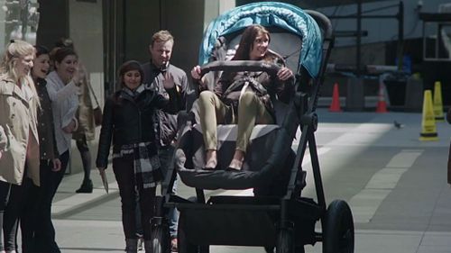 Adults were given the chance to test the stroller. (Contours Baby)